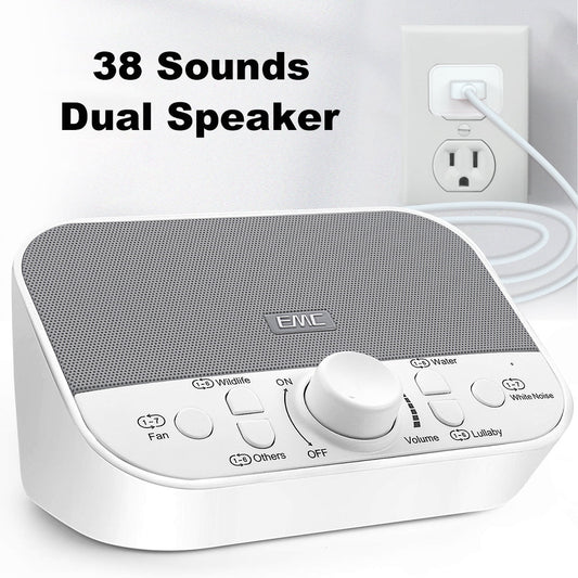 White Noise Machine for Sleeping & Relaxation W/ Timer - 38 Soothing Natural Sounds Maker for Home, Office or Travel