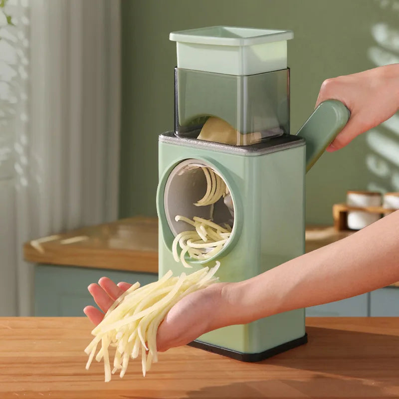 Home Multifunction Vegetable Slicer Manual Grater Vegetable Chopper 3 in 1 round Cutter Potato Spiralizer Kitchen Accessories