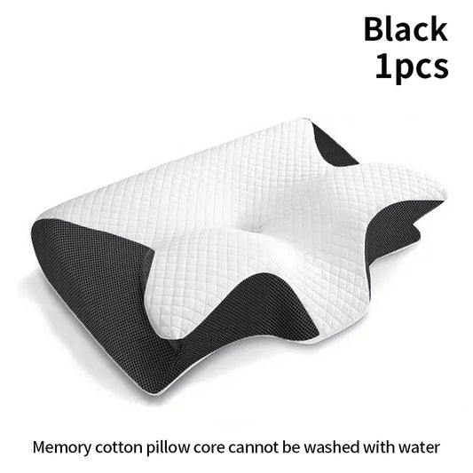 2 in 1 Ergonomic Memory Foam Pillow Help Sleep and Protect the Neck Cervical Orthopedic Travel Neck Pillow for Sleeping for Home
