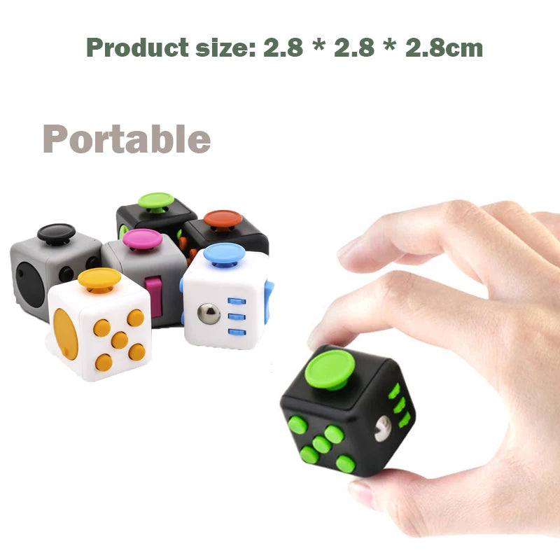 Decompression Toy Hand Pinching Venting anti Irritability Anxiety 6Sided Playable Decompression Finger Tip Dice Magic Cube