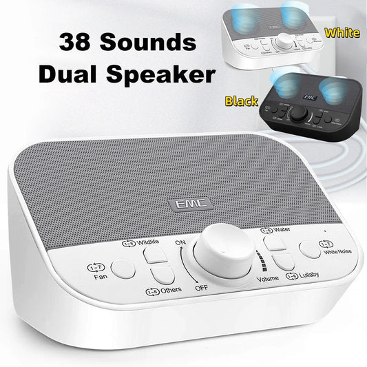 White Noise Machine for Sleeping & Relaxation W/ Timer - 38 Soothing Natural Sounds Maker for Home, Office or Travel