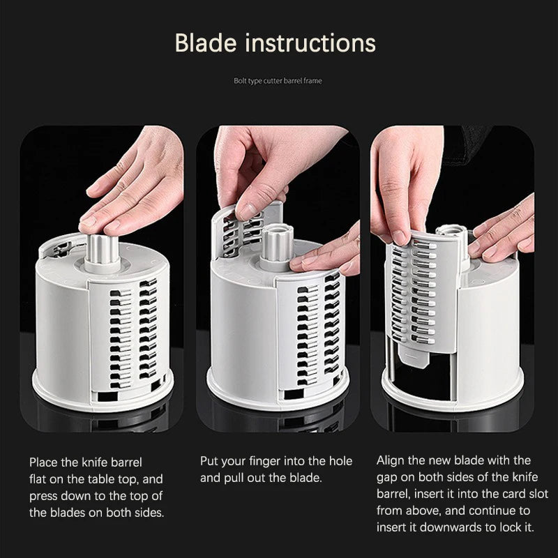 Home Multifunction Vegetable Slicer Manual Grater Vegetable Chopper 3 in 1 round Cutter Potato Spiralizer Kitchen Accessories
